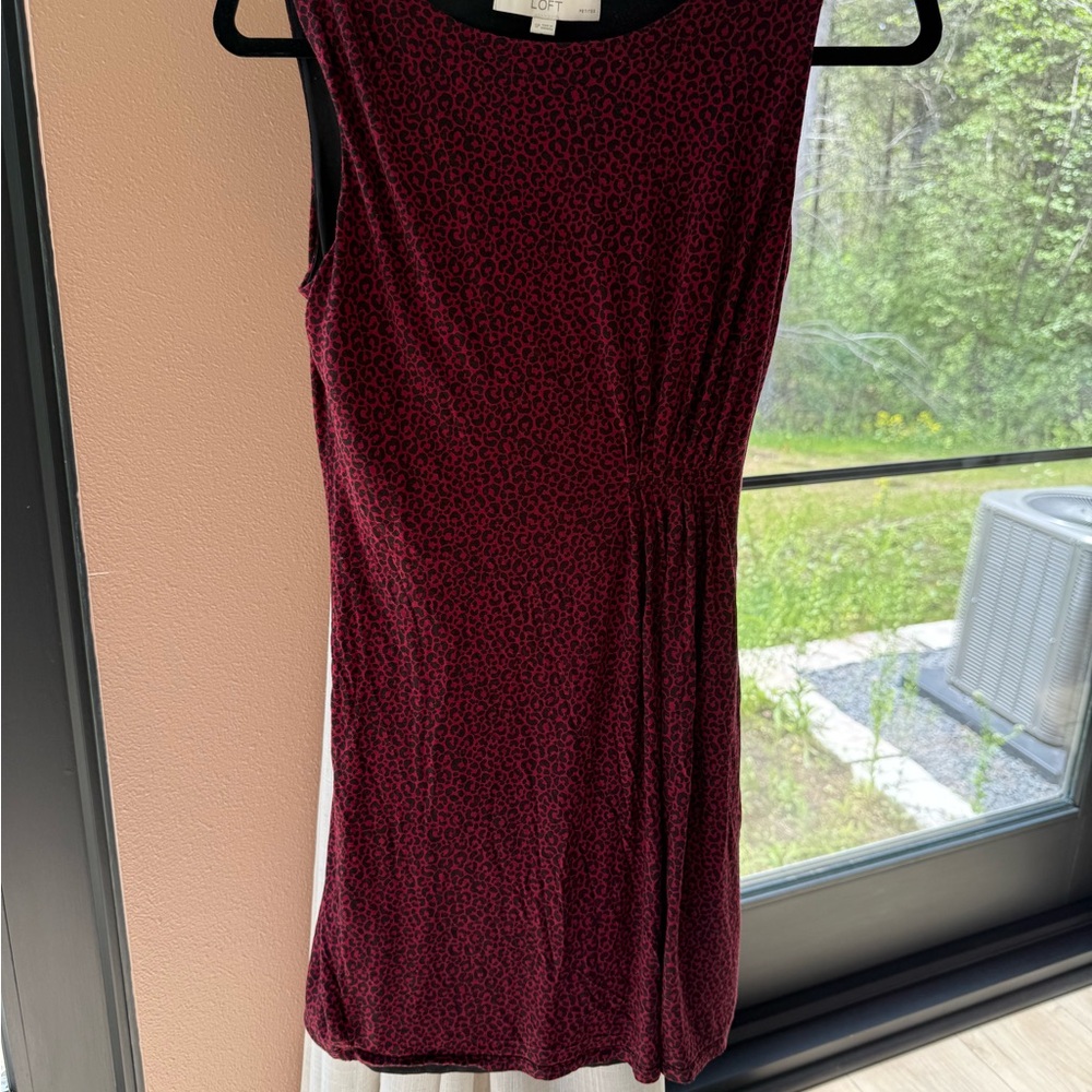 LOFT Red and Black Mini Dress
